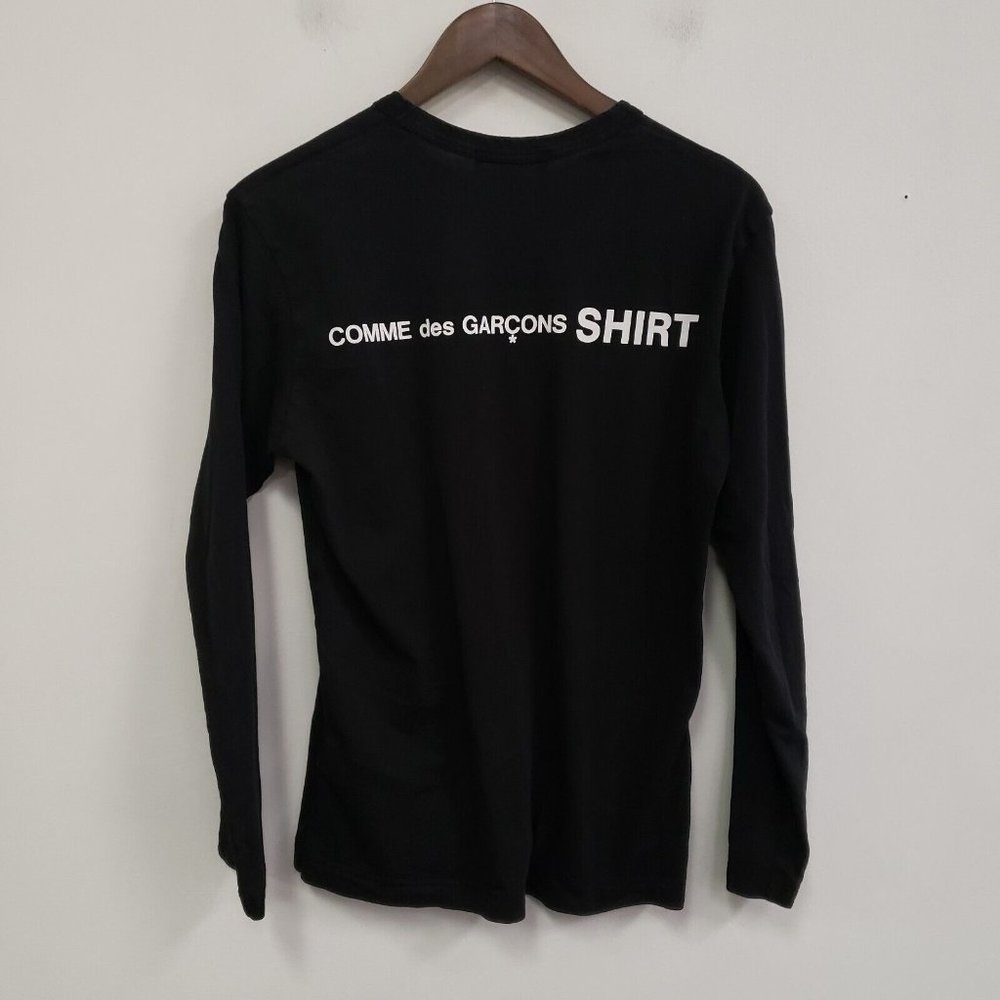 Comme Des Garcons Mens Knitted Long Sleeve Shirt Size M Black Crew Neck Pullover